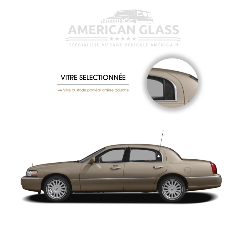 VITRE CUSTODE PORTIÈRE ARRIÈRE GAUCHE LINCOLN TOWN CAR 1997-2002