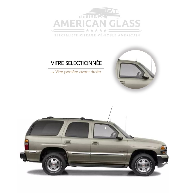 VITRE PORTIÈRE AVANT DROITE GMC YUKON 1998-2002