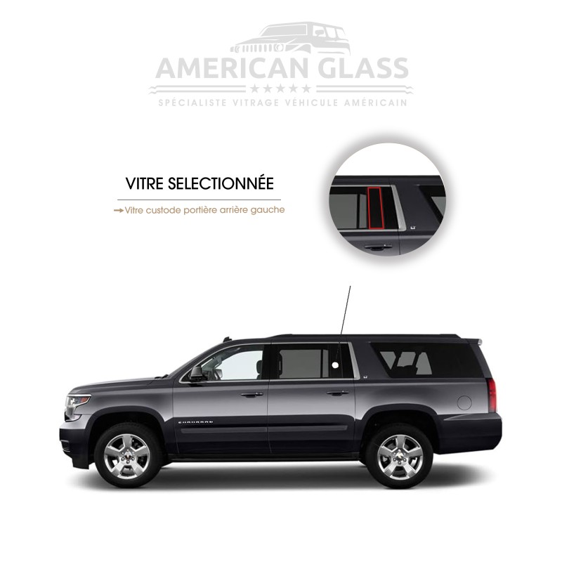 VITRE CUSTODE PORTIÈRE ARRIÈRE GAUCHE GMC YUKON XL 2015-2019