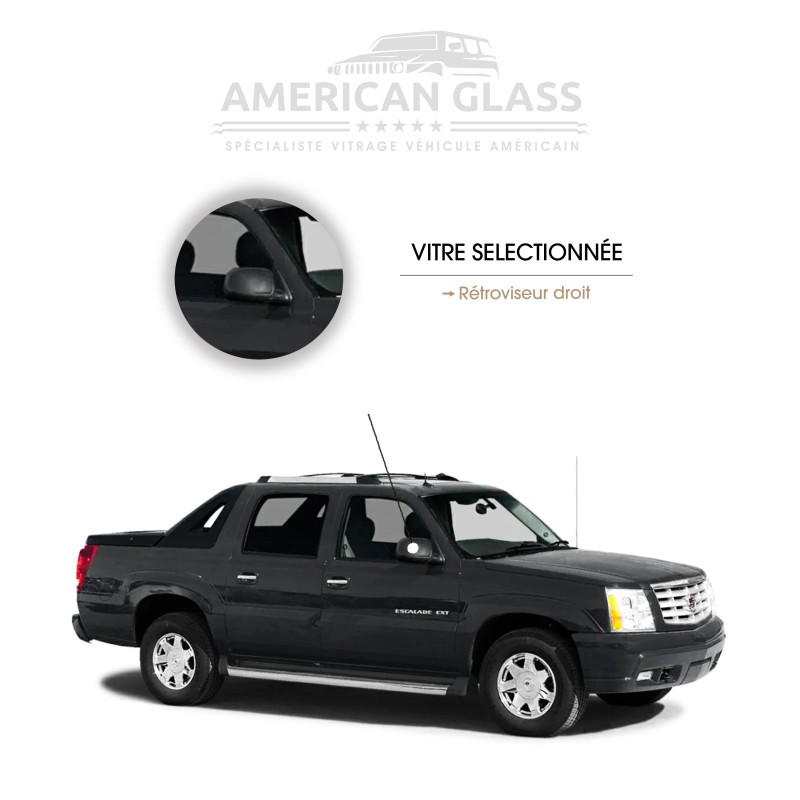 RÉTROVISEUR DROIT EN PLASTIQUE NOIR CADILLAC ESCALADE EXT 2000-2002