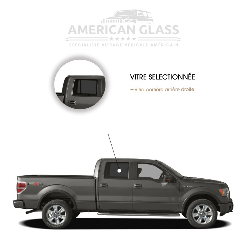 VITRE PORTIÈRE ARRIÈRE DROITE FORD F-150 SUPER CREW 2008-2015