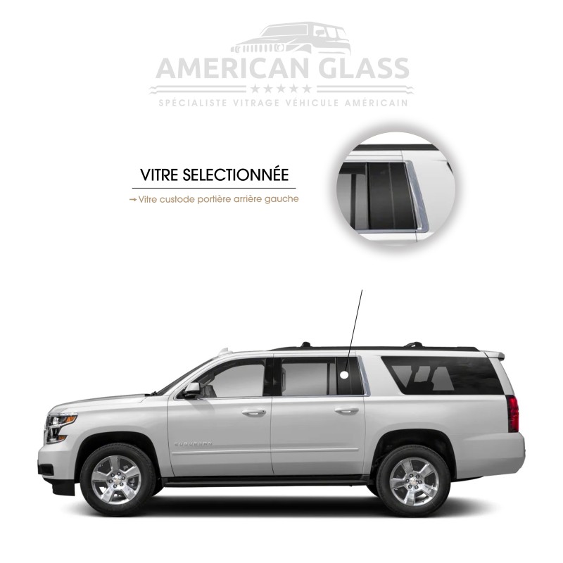 VITRE CUSTODE PORTIÈRE ARRIÈRE GAUCHE CHEVROLET SUBURBAN 2015-2019