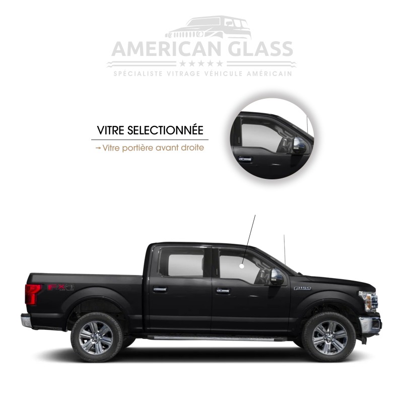 VITRE PORTIÈRE AVANT DROITE FORD F-150 CREW CAB 2015-2020