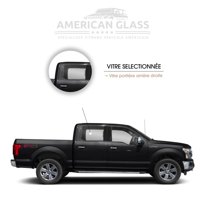 VITRE PORTIÈRE ARRIÈRE DROITE FORD F-150 CREW CAB 2015-2020