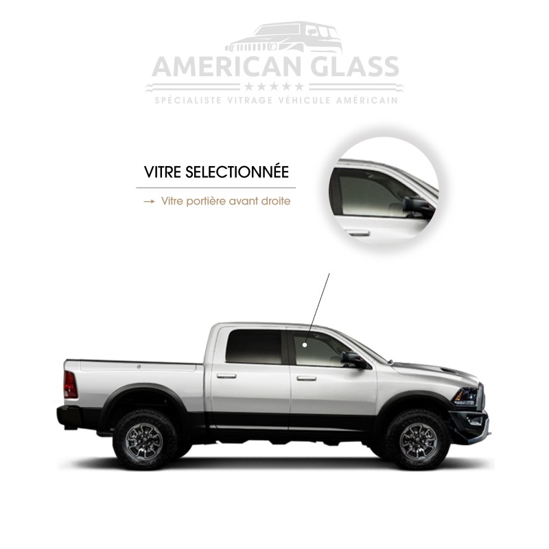 VITRE PORTIÈRE AVANT DROITE DODGE RAM 1500 2014-2018